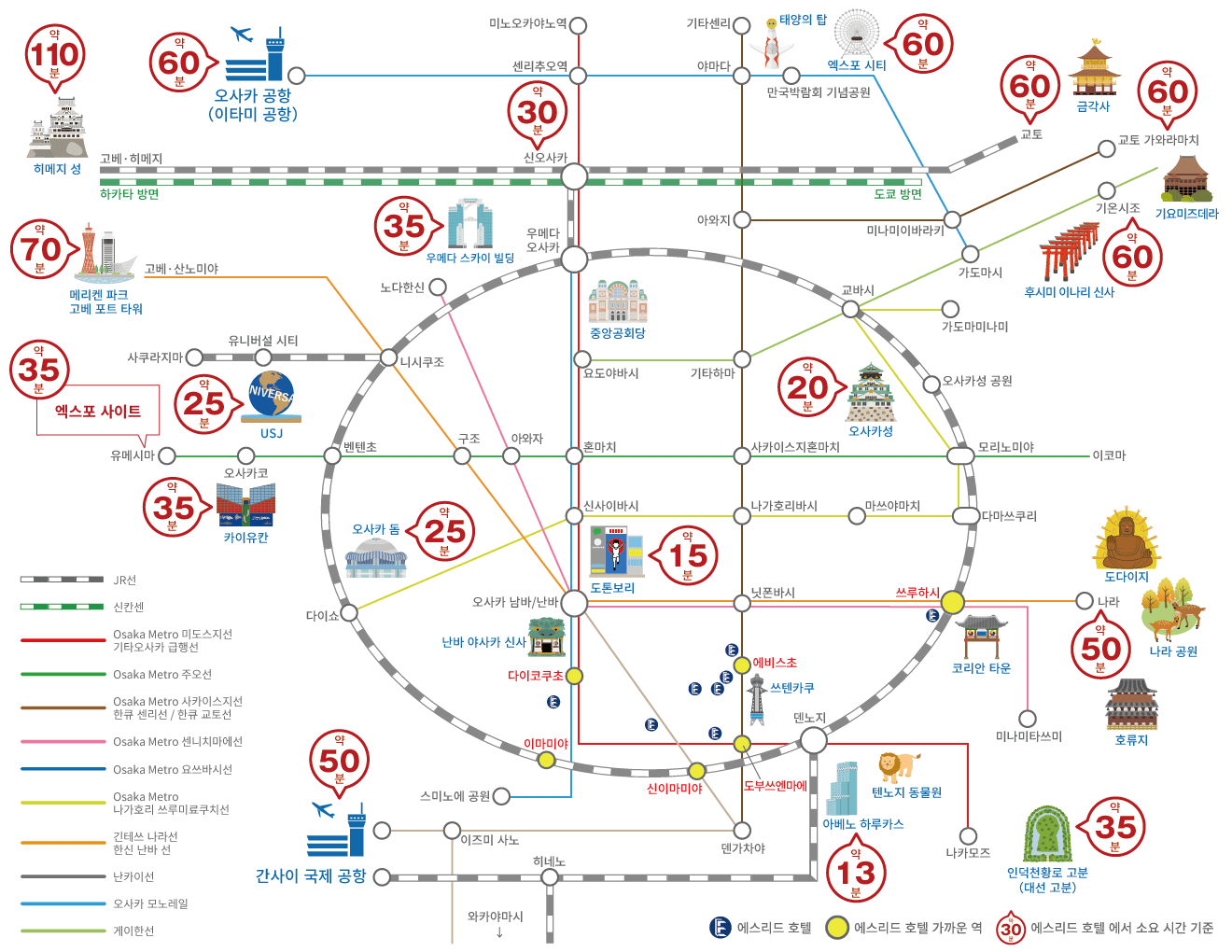 오사카 교통 MAP